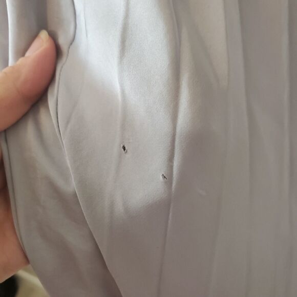 L'Agence Helene Silver Pleated Satin Maxi Dress Size Small - Picture 12 of 12